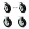 Service Caster 8 Inch Black Pneumatic Wheel Caster Swivel with Swivel Locks and 2 Rigid, 2PK SCC-100S280-PNB-BSL-2-R-2 - alternate 1